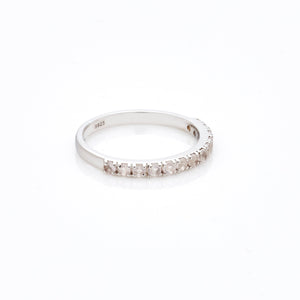 Silk & Steel Eternity Ring Rose Quartz + Silver