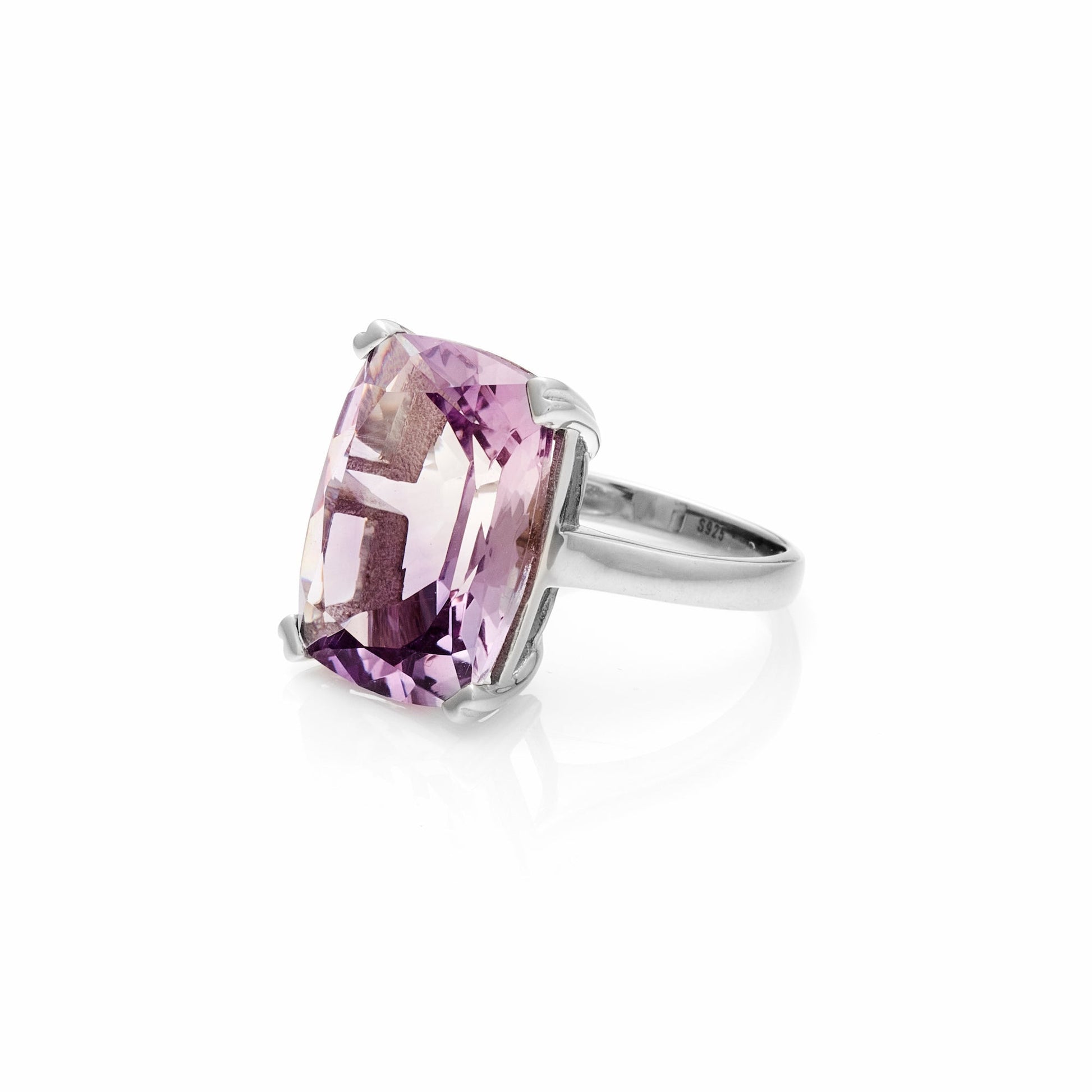Silk & Steel Jewellery Goddess Ring Brazilian Amethyst + Silver