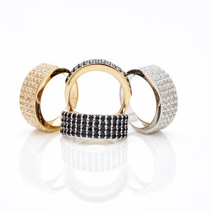 Silk & Steel Jewellery Luminosa Pave Ring Black Spinel Gold