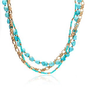 Azura / Necklace / Turquoise + Gold