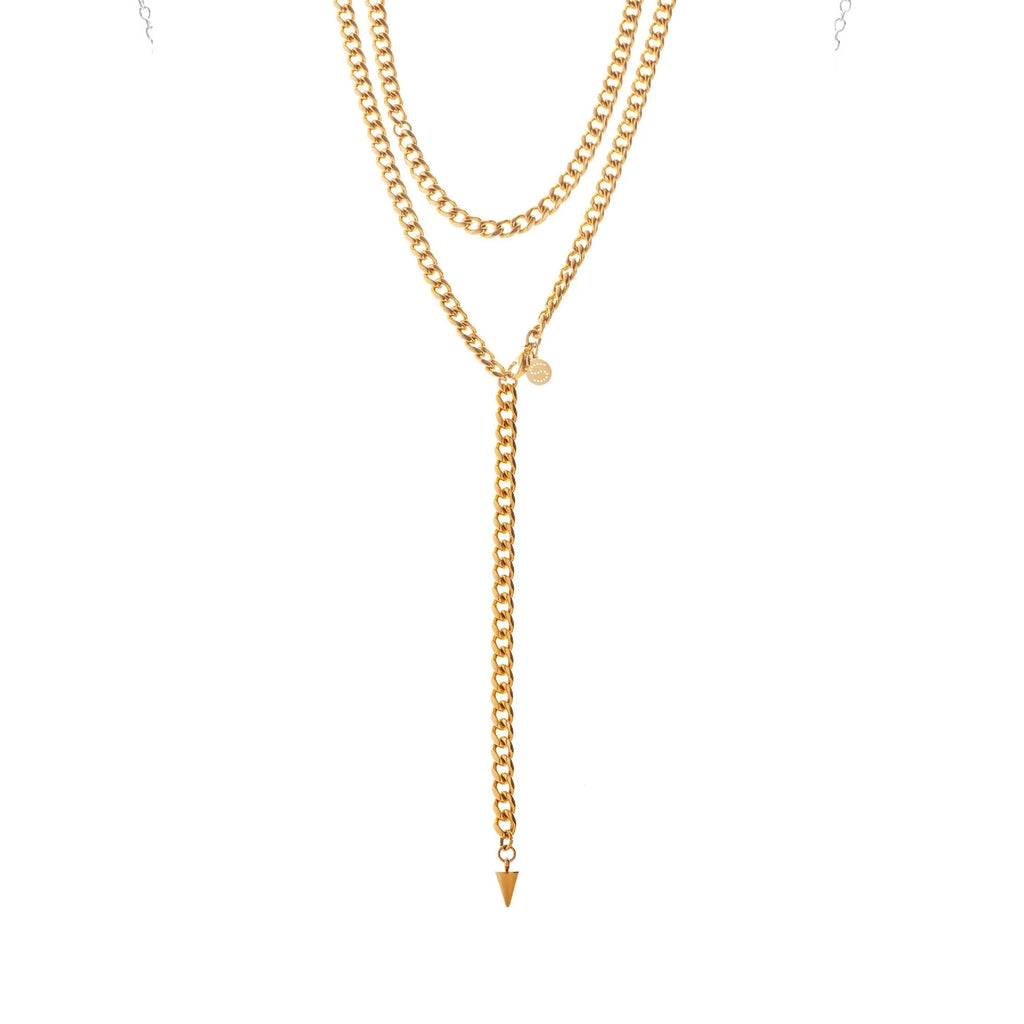 Silk & Steel Jewellery Assigned To Danger necklace gold stainless steel curb chain