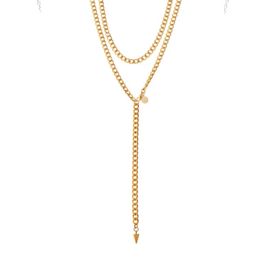 Silk & Steel Jewellery Assigned To Danger necklace gold stainless steel curb chain