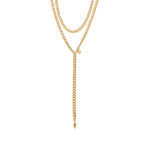 Silk & Steel Jewellery Assigned To Danger necklace gold stainless steel curb chain
