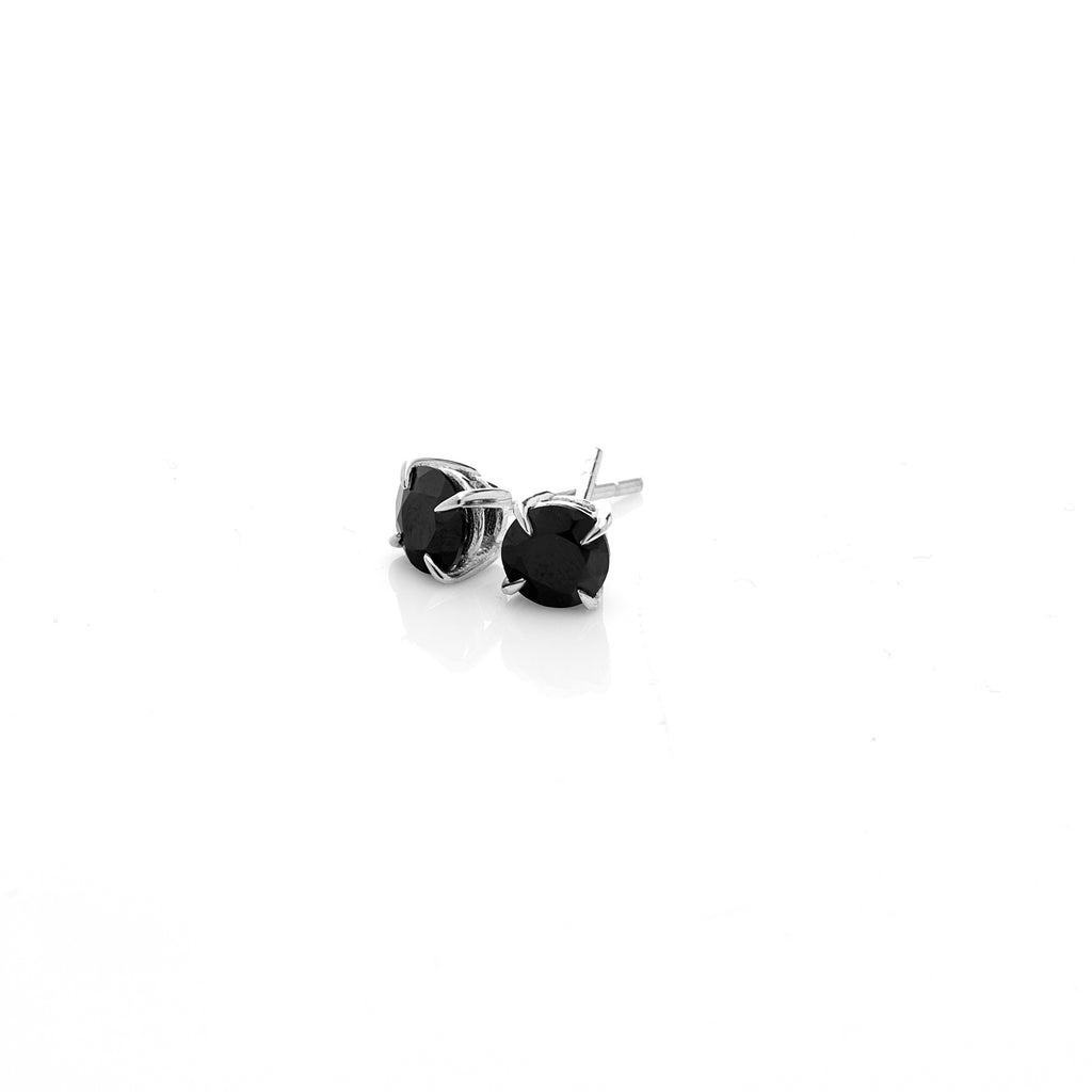 Silk & Steel Nostalgia Black Spinel and Silver Studs Earrings
