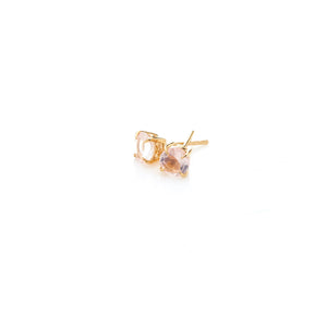 Silk & Steel Nostalgia Stud Earrings Rose Quartz Gold