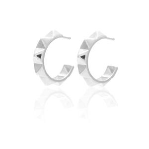 Silk & Steel Jewellery Olympia Hoop Earrings Silver