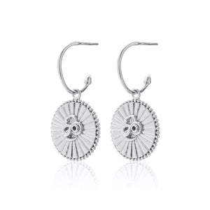 Silk & Steel Jewellery Serpent of Strength Talisman Earrings Silver Black Spinel