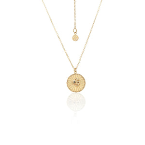 Silk & Steel Serpent of Strength Talisman Necklace with snake and black spinel - Gold