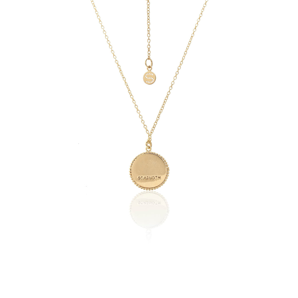 Silk & Steel Serpent of Strength Talisman Necklace with snake and black spinel - Gold
