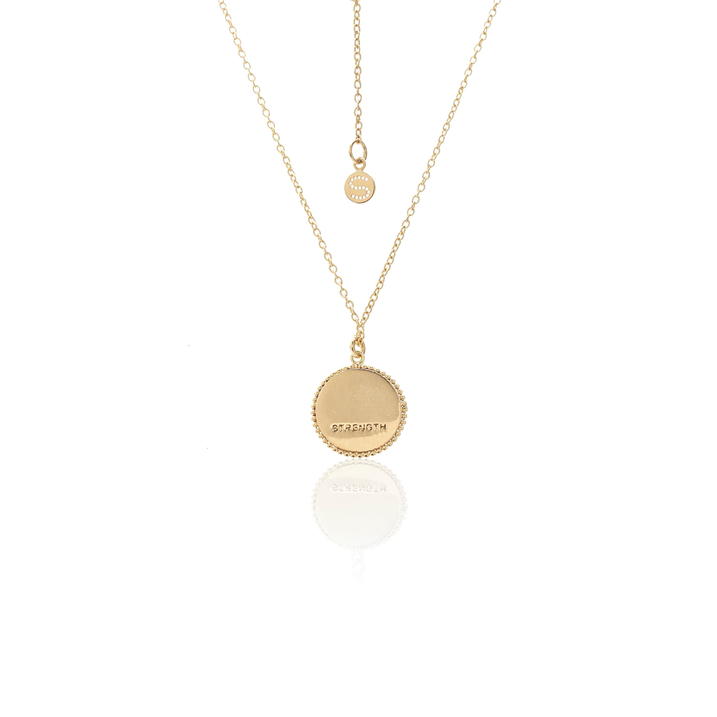 Silk & Steel Serpent of Strength Talisman Necklace with snake and black spinel - Gold