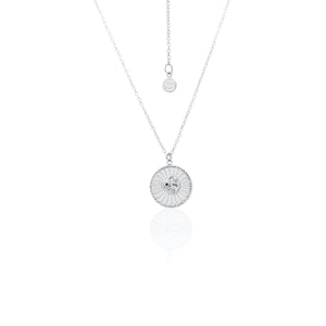 Silk & Steel Serpent of Strength Talisman Necklace with snake and black spinel - silver