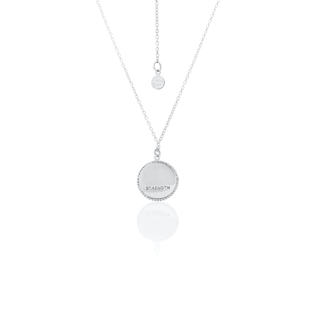 Silk & Steel Serpent of Strength Talisman Necklace with snake and black spinel - silver