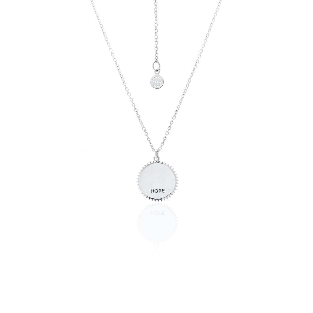 Silk & Steel Talisman Swallow Of Hope Necklace Silver Aquamarine