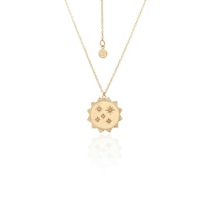 Silk & Steel Talisman Stars of Dreams Necklace Gold White Topaz
