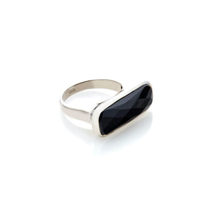 Silk & Steel Jewelley Grace Ring Black Onyx Silver