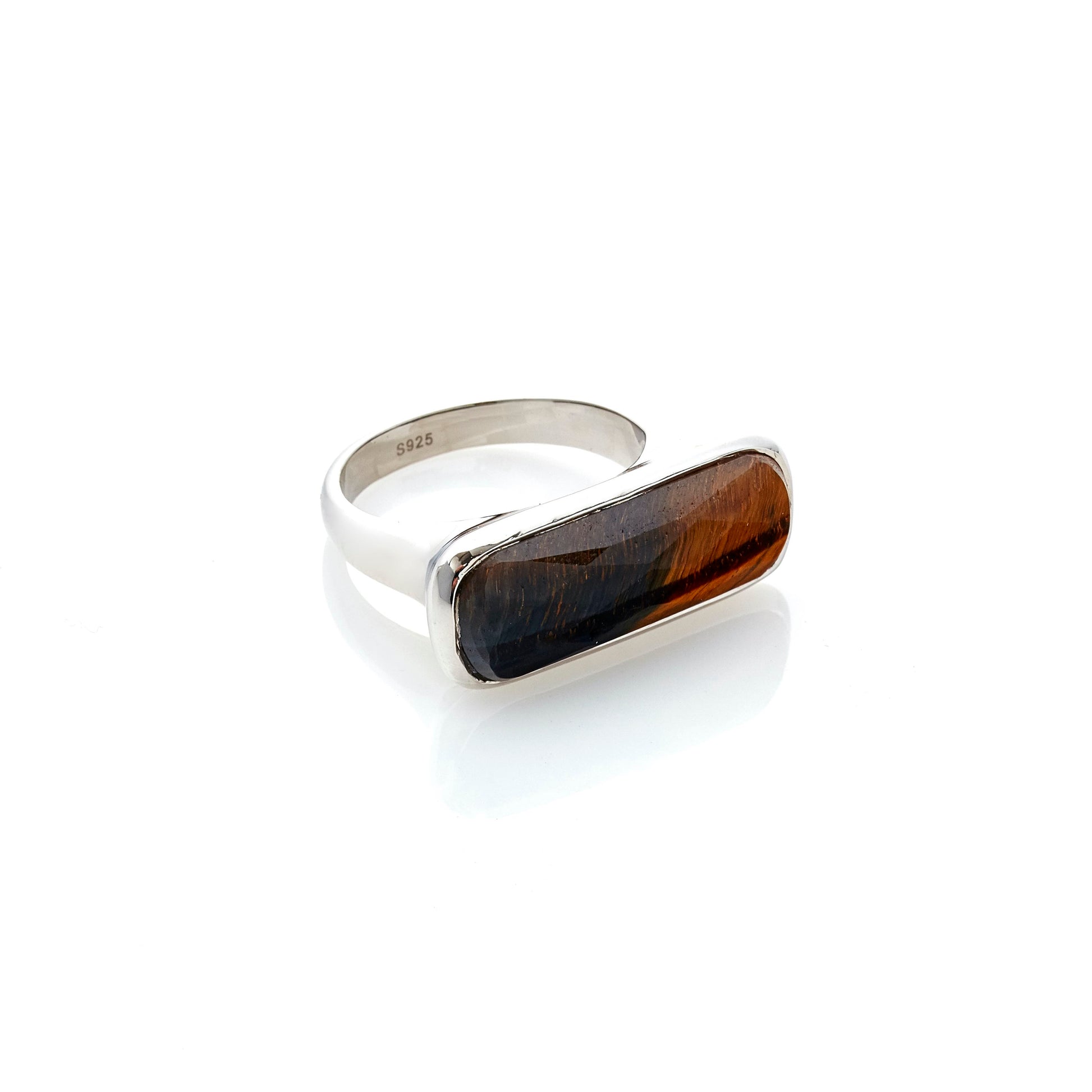 Silk & Steel Jewelley Grace Ring Tiger Eye Silver