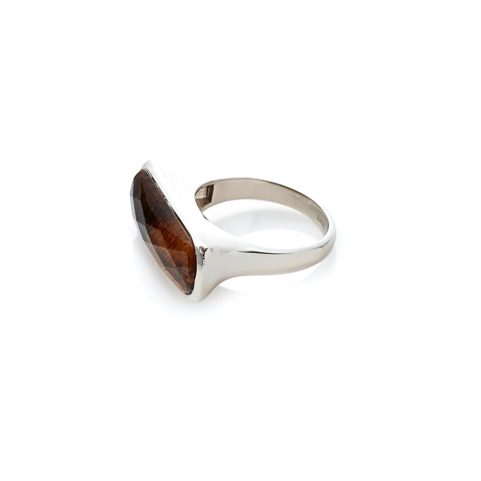 Silk & Steel Jewelley Grace Ring Tiger Eye Silver