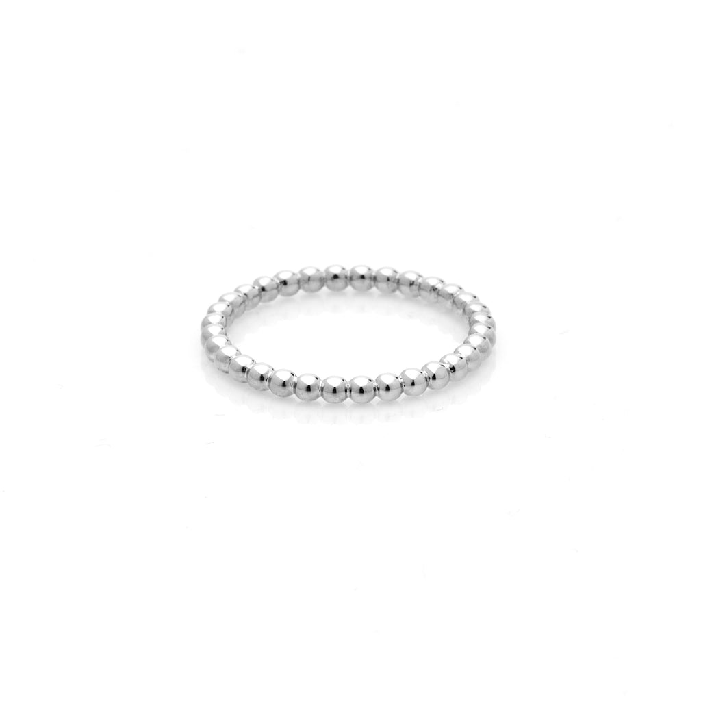 Silk & Steel Superfine Seed Stacker ring silver