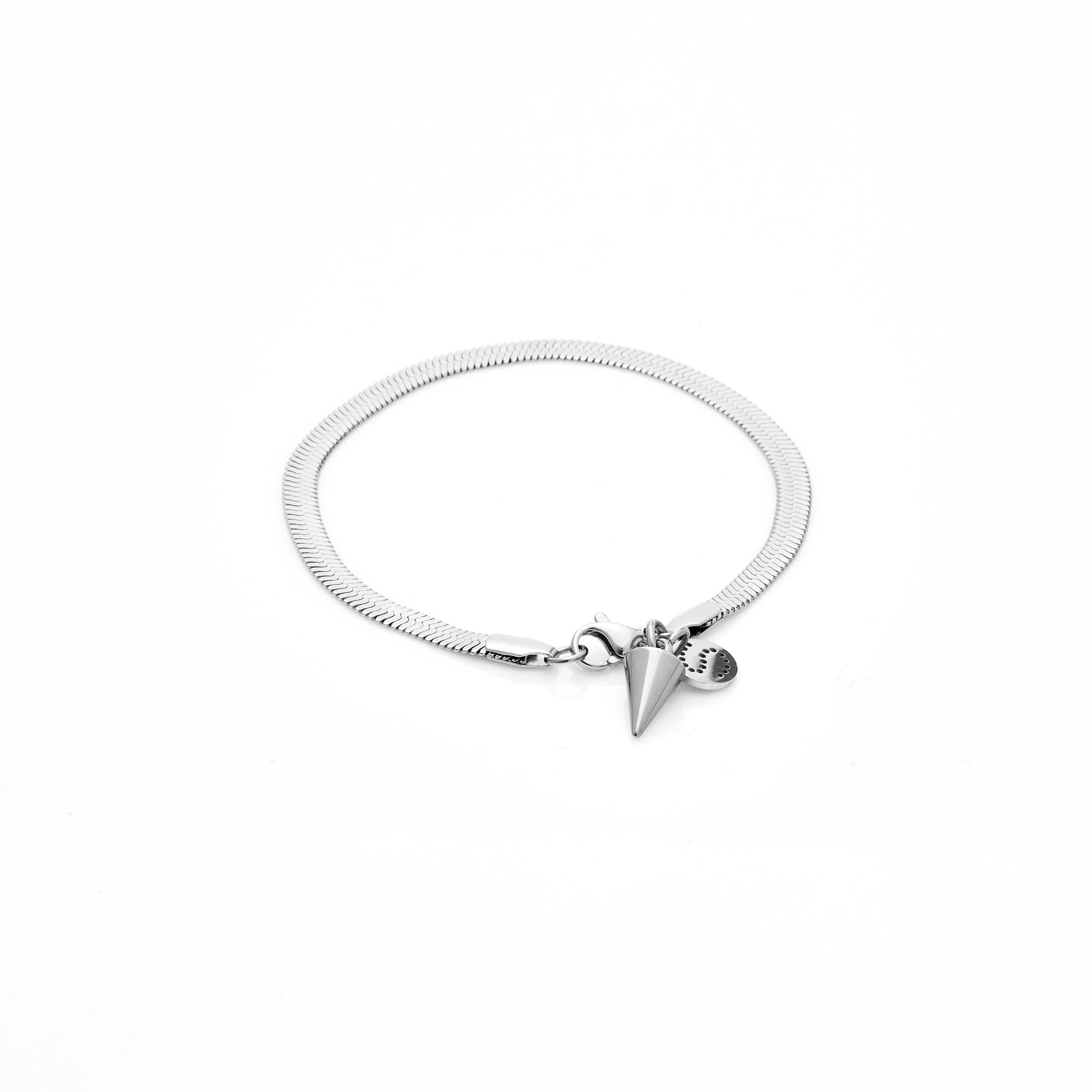 Silk & Steel Silky Herringbone Bracelet Silver