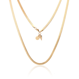 Silk & Steel Silky Herringbone necklace gold