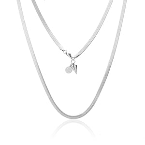 Silk & Steel Silky Herringbone necklace silver