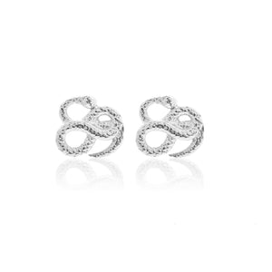 Silk & Steel Superfine Talisman Petite Serpent Studs Silver