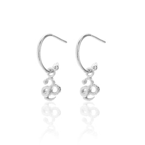 Silk & Steel Superfine Talisman Petite Serpent Hoops Silver