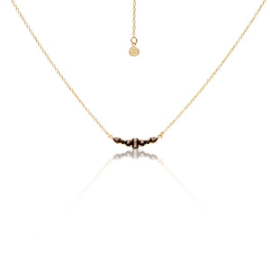 Silk & Steel Jewellery Theia Necklace Smokey Quartz + Gold
