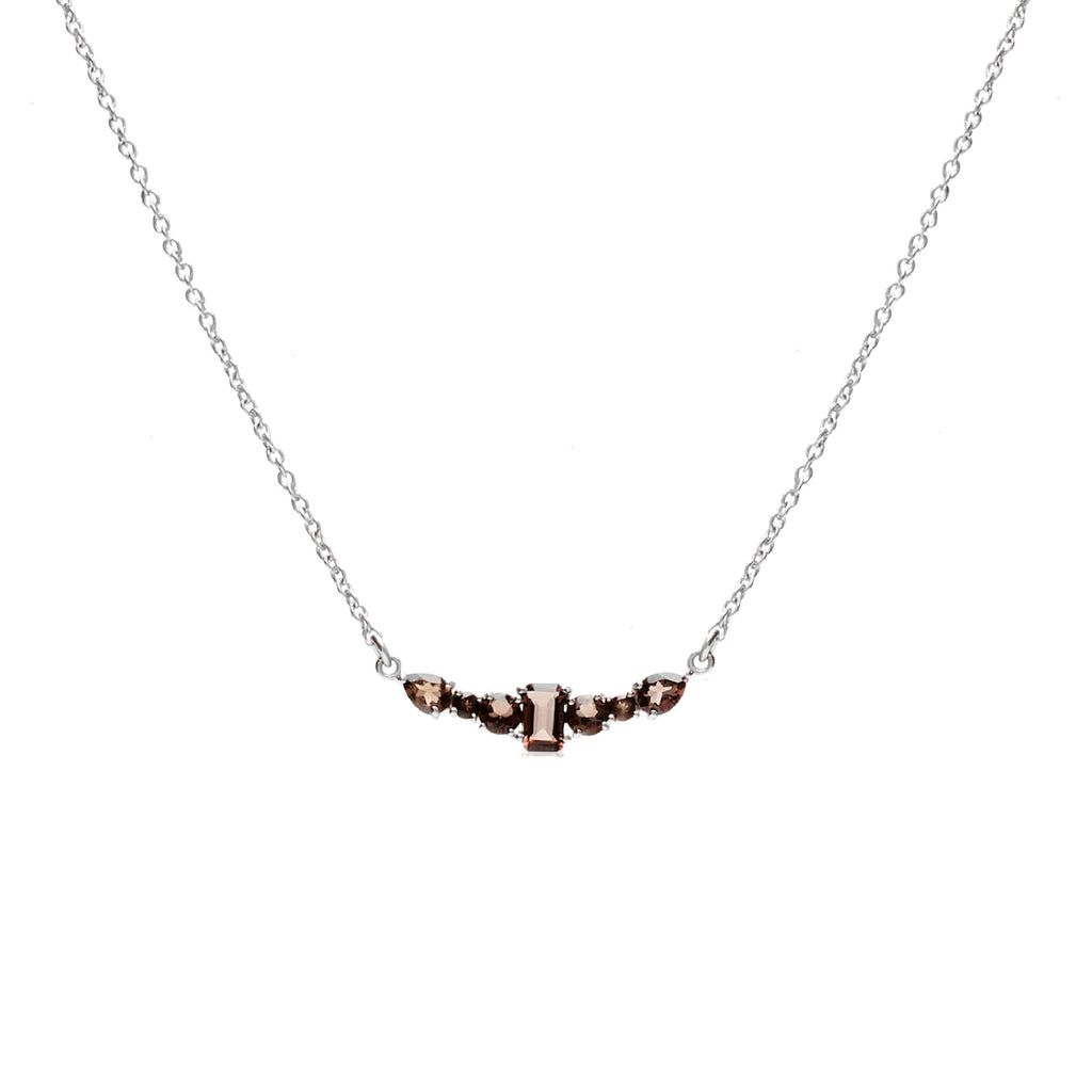 Silk & Steel Jewellery Theia Necklace Smokey Quartz + Silver