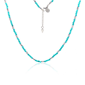 Silk & Steel Jewellery Sequence Necklace Turquoise + Silver