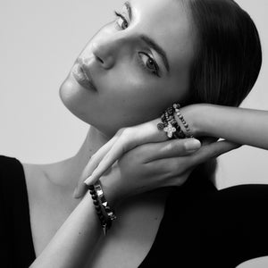 All For One / Bracelet / Black Onyx + Silver