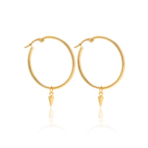 Silk & Steel All The Way Hoop and Spike earrings gold