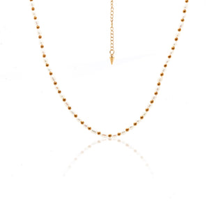 Silk & Steel Jewellery Amalfi Necklace Pearl + Gold