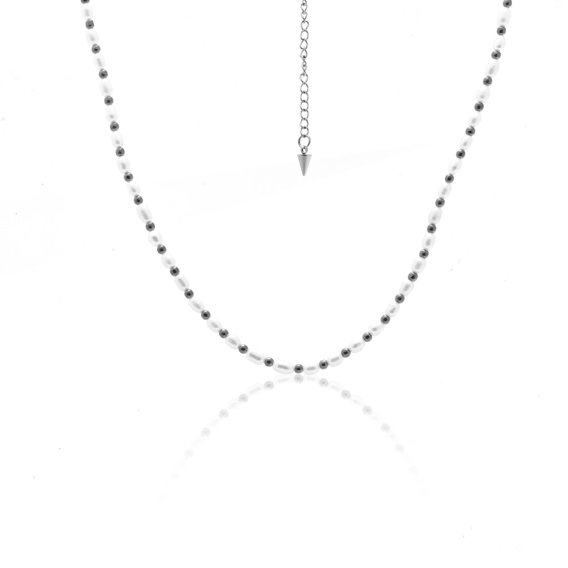 Silk & Steel Jewellery Amalfi Necklace Pearl + Silver