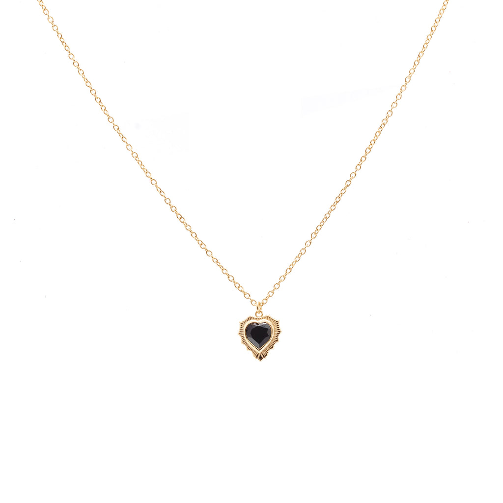 Silk & Steel Jewellery Amour Necklace Black + Gold