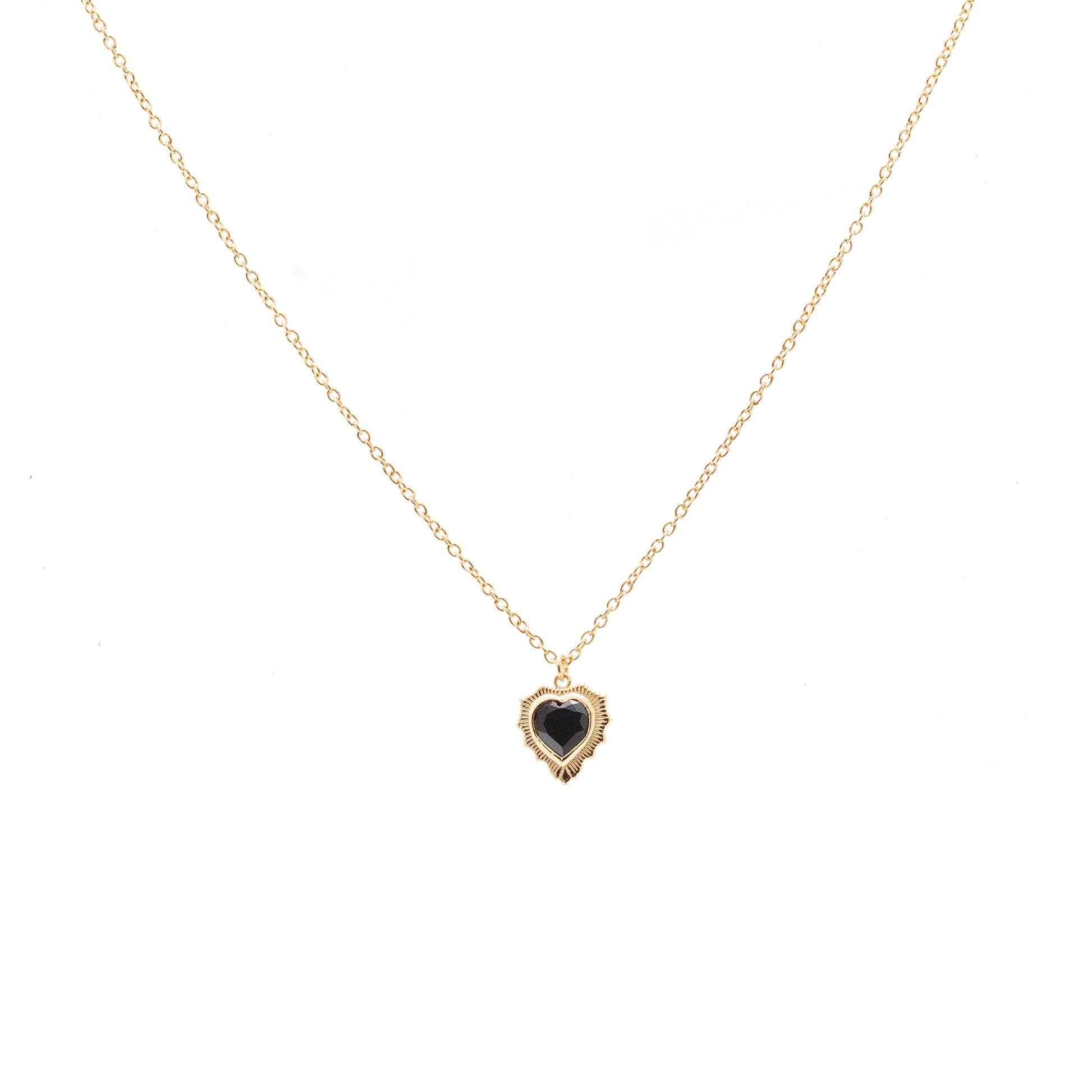 Silk & Steel Jewellery Amour Necklace Black + Gold