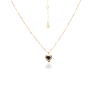 Silk & Steel Jewellery Amour Necklace Black + Gold