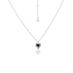 Silk & Steel Jewellery Amour Necklace Black + Silver