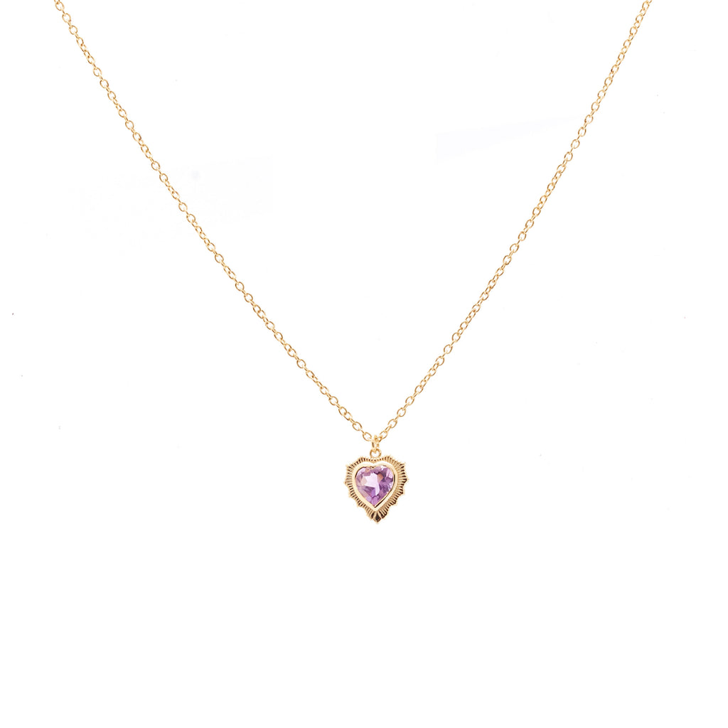Silk & Steel Jewellery Amour Necklace Brazilian Amethyst + Gold