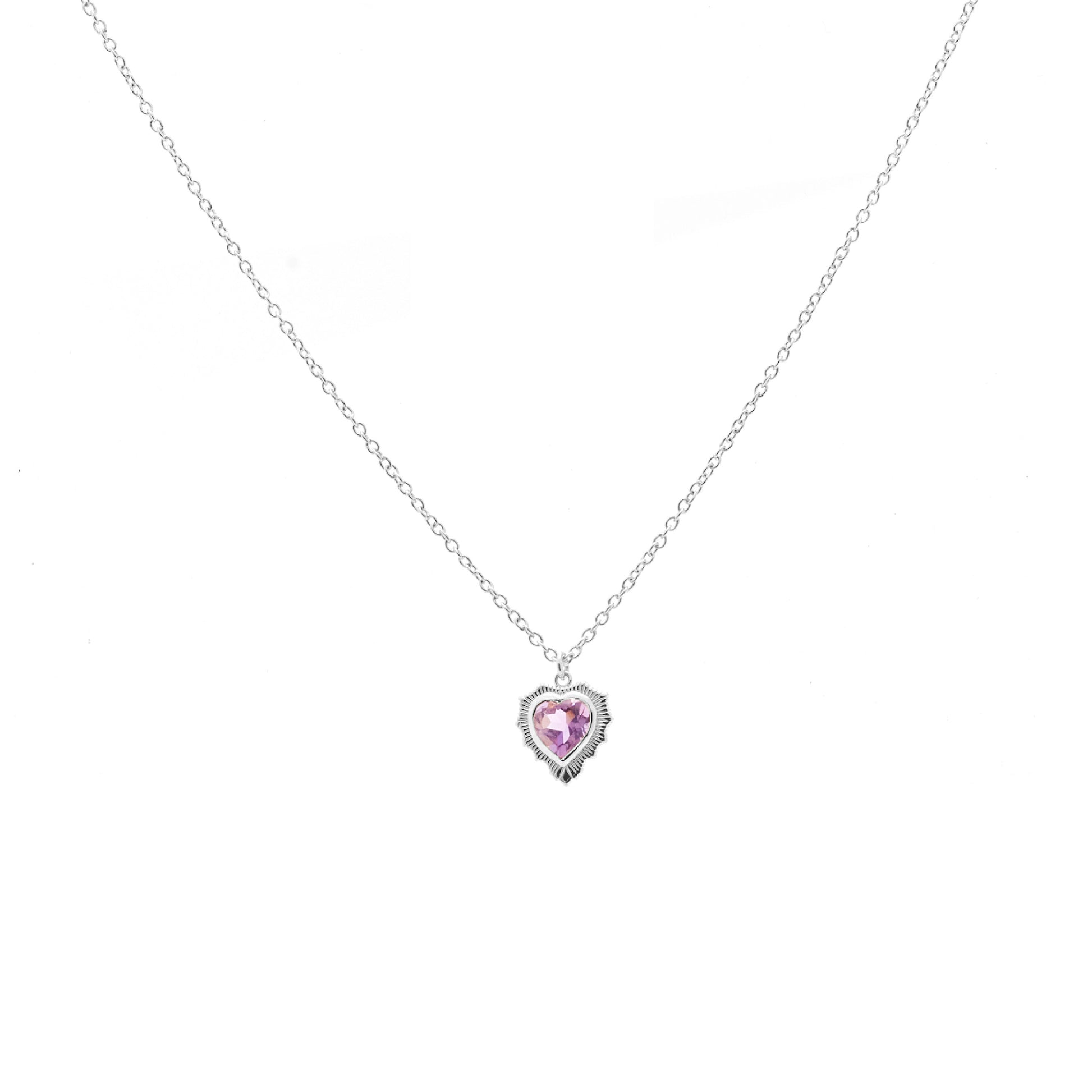 Silk & Steel Jewellery Amour Necklace Brazilian Amethyst + Silver