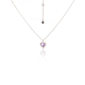 Silk & Steel Jewellery Amour Necklace Brazilian Amethyst + Silver