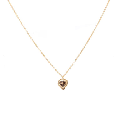Silk & Steel Jewellery Amour Necklace Smokey Quartz + Gold