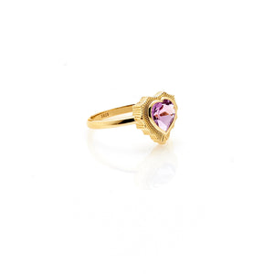 Silk & Steel Jewellery Amour Ring Brazilian Amethyst + Gold