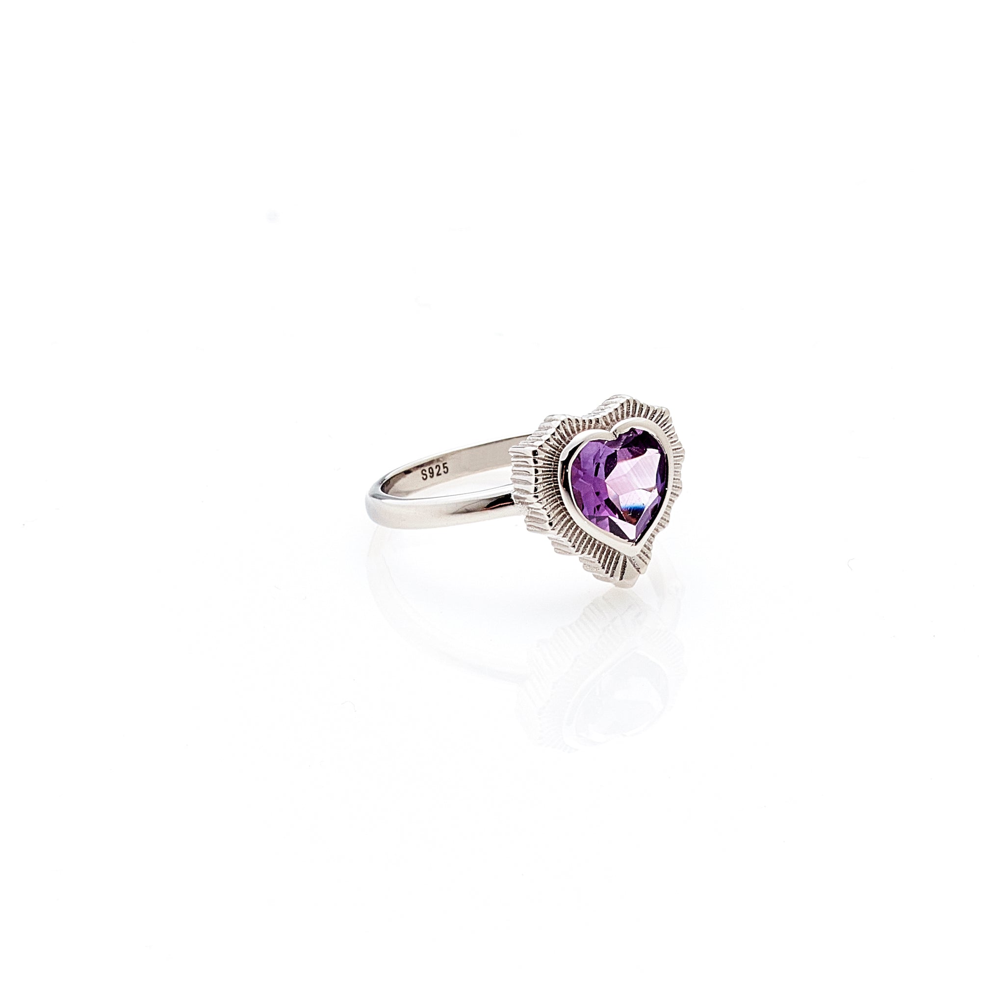 Silk & Steel Jewellery Amour Ring Brazilian Amethyst + Silver