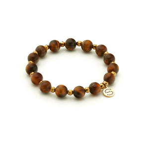 Silk & Steel Jewellery Aurora Bracelet Tiger's Eye + Gold