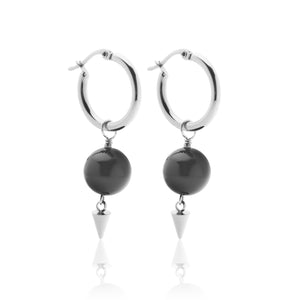 Silk & Steel Jewellery Aurora Hoops Black + Silver