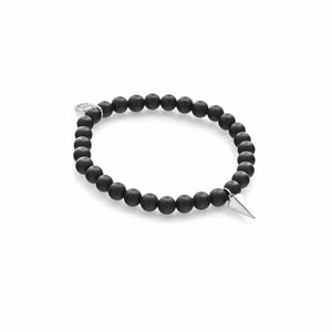 Silk & Steel - All for One bracelet black onyx silver spike