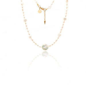 Silk & Steel Jewellery Bella Choker Pearl + Gold