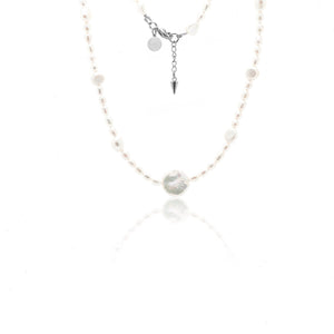 Silk & Steel Jewellery Bella Choker Pearl + Silver