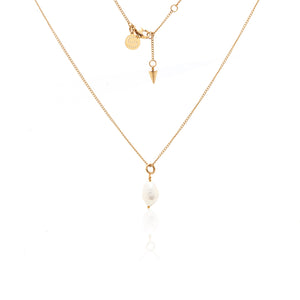 Silk & Steel Jewellery Bianca Necklace Pearl + Gold